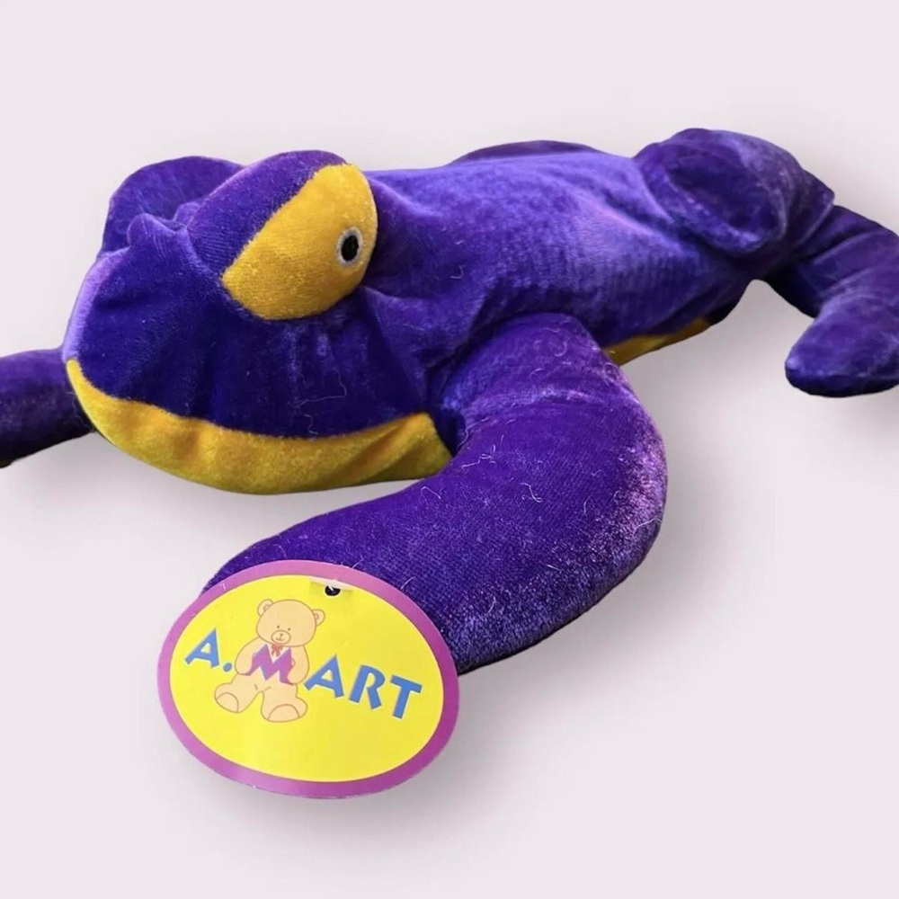 Frog Stuffed Animal Plush Purple and Orange Frog Toy w/ Tags 12 inches A-Mart